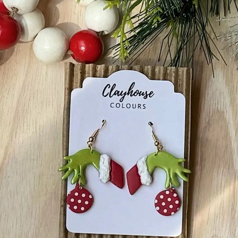 Grinch Ornament Earrings