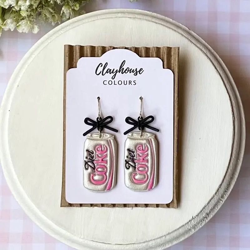 Pink Diet Coke Earrings