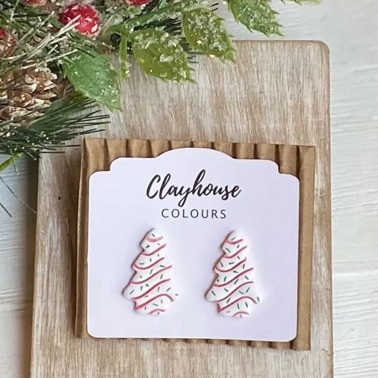 Christmas Tree Cake Earrings