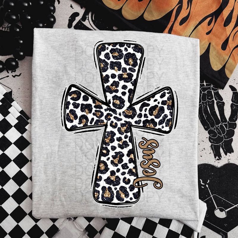 Leopard Jesus Cross Shirt