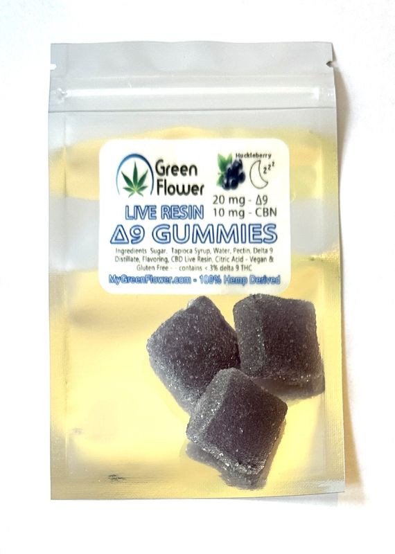 20 mg - Huckleberry - Delta 9 Live Resin Gummies with CBN
