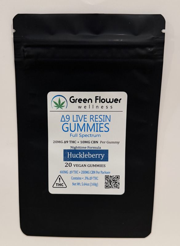 20 mg - Huckleberry - Delta 9 Live Resin Gummies with CBN