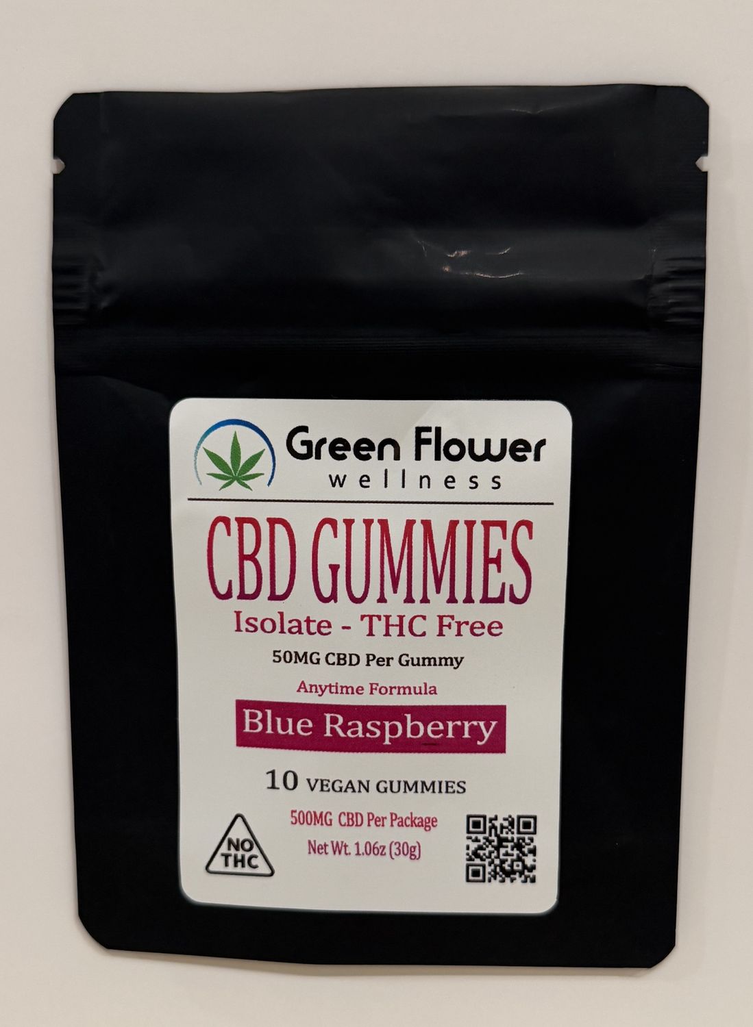50 mg Blue Raspberry - CBD Isolate - Gummy, Variation: 5 Pack