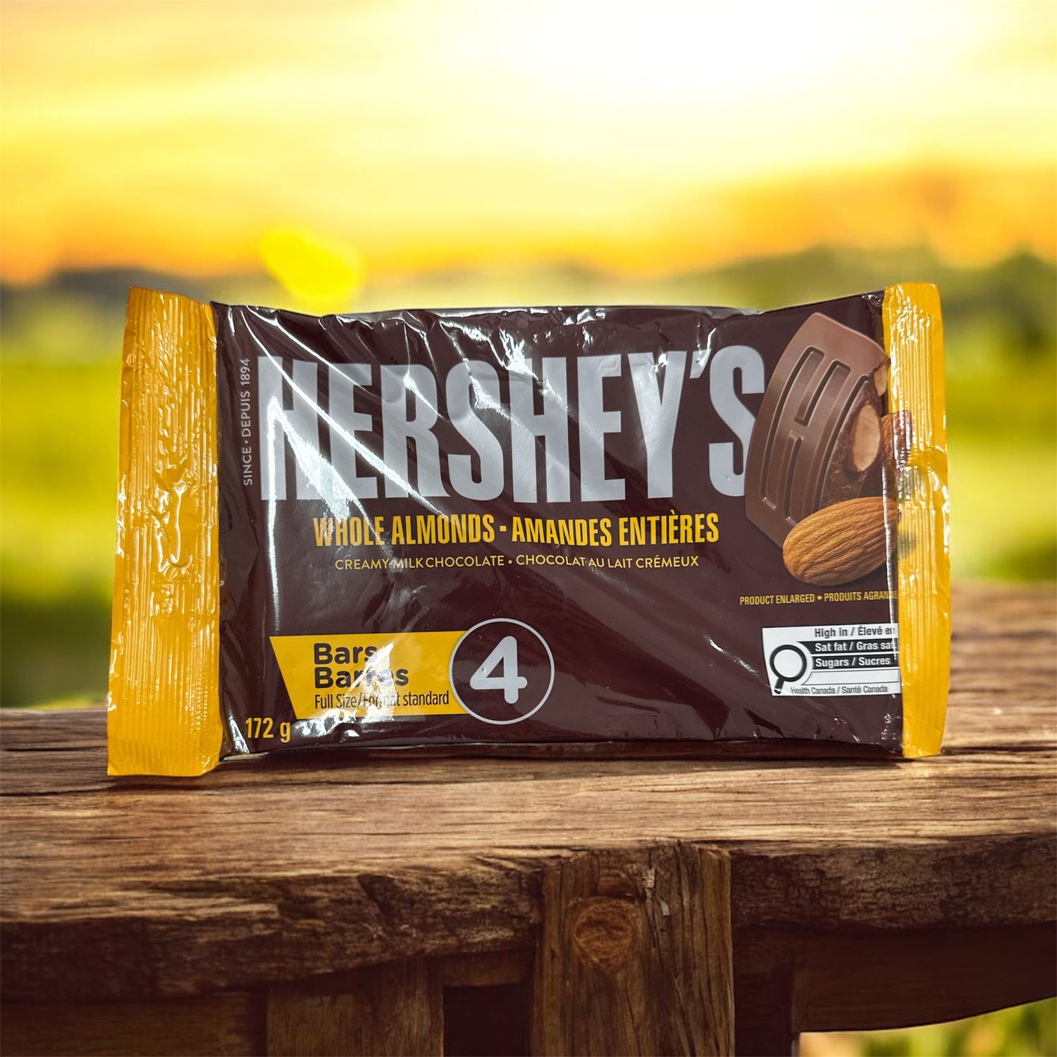 HERSHEY&#39;S CREAMY MILK CHOCOLATE (WHOLE ALMONDS) - (4 Bars in a Pack) 172 g