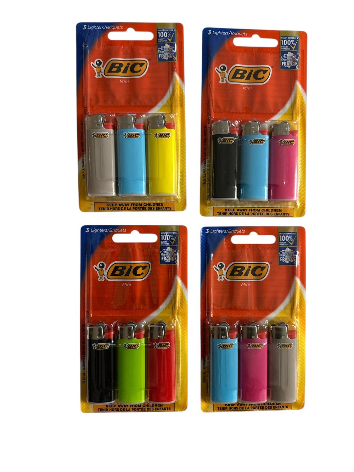 BiC Mini Lighters (Pack of 3 - Assorted)