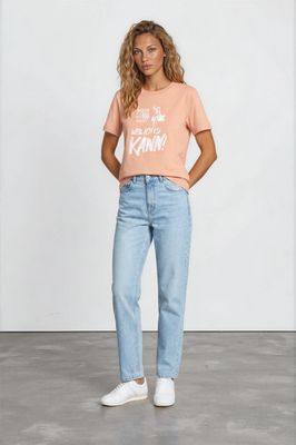 T-SHIRT - pfirsichfarben - Warum ich die 100... - Frauen