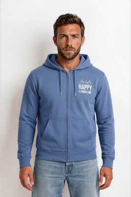 ZIP-UP-HOODIE - royalblau - HAPPY AT THE FINISH LINE - unisex
