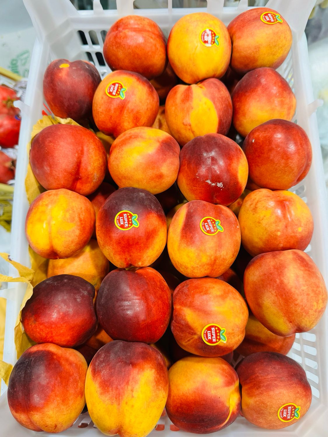 Red nectarine . شلیل گرد زعفرانی
