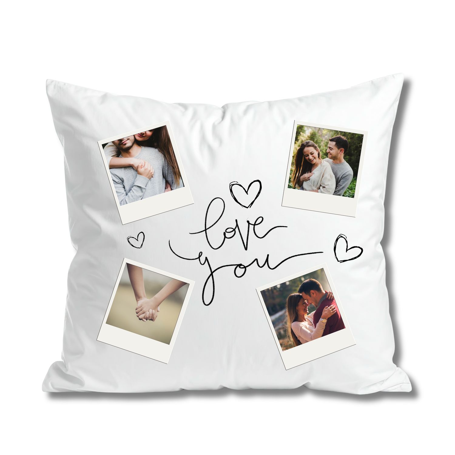 Pernă personalizată cu 4 fotografii – cadou perfect pentru cel drag