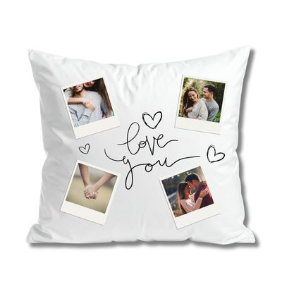 Pernă personalizată cu 4 fotografii – cadou perfect pentru cel drag