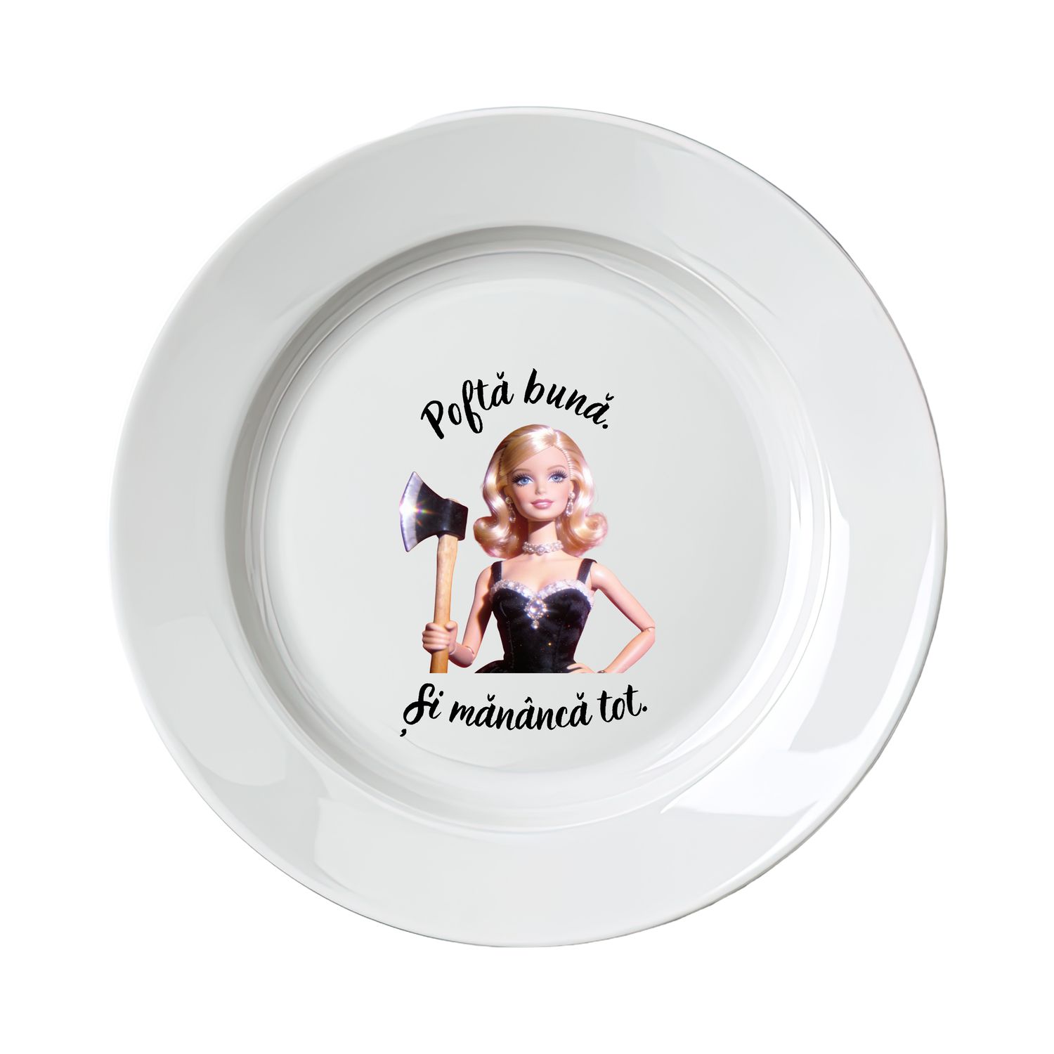 Farfurie personalizată Poftă bună, și mănâncă tot Farfurie personalizată Poftă bună, și mănâncă tot