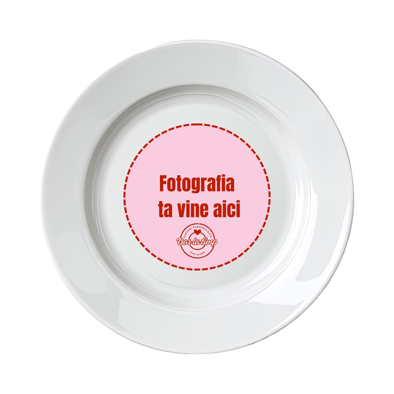 Farfurie personalizată cu fotografie și text Farfurie personalizată cu fotografie și text