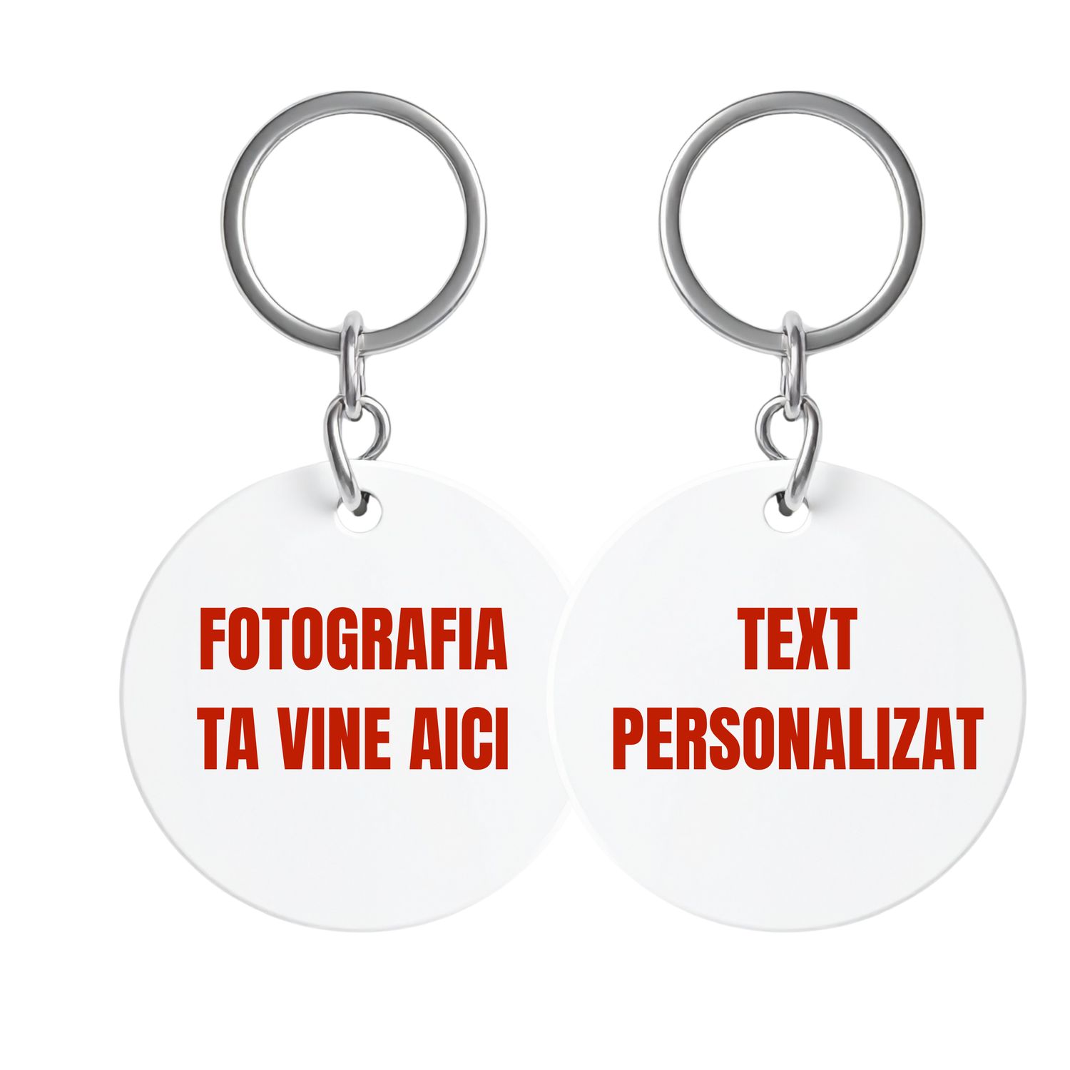 Breloc personalizat cu fotografie și text