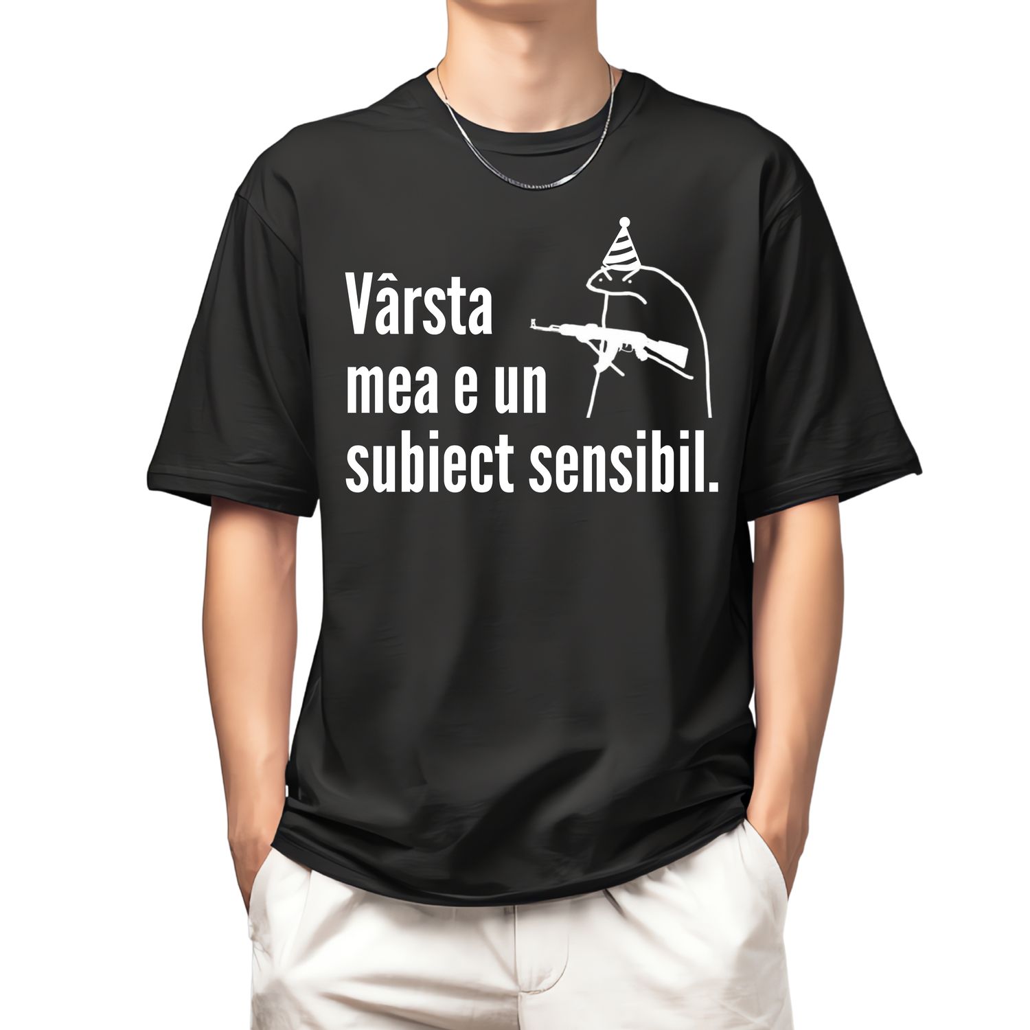 Tricou amuzant „Vârsta mea e un subiect sensibil”