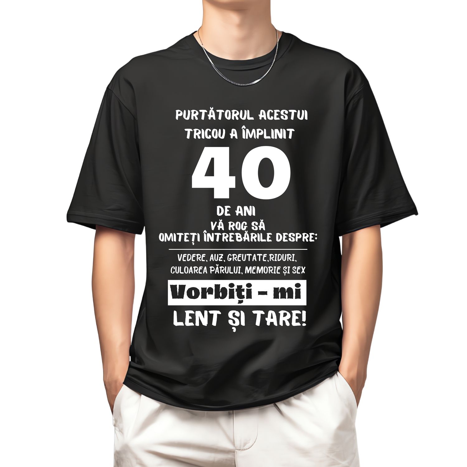 Tricou amuzant personalizat „Vorbiți-mi lent și tare!”