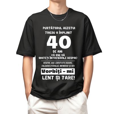 Tricou amuzant personalizat „Vorbiți-mi lent și tare!”