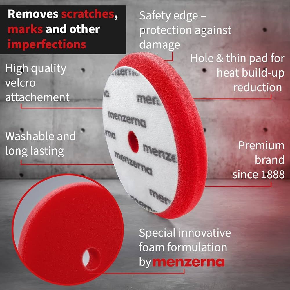 MENZERNA HEAVY CUT RED PAD 150MM