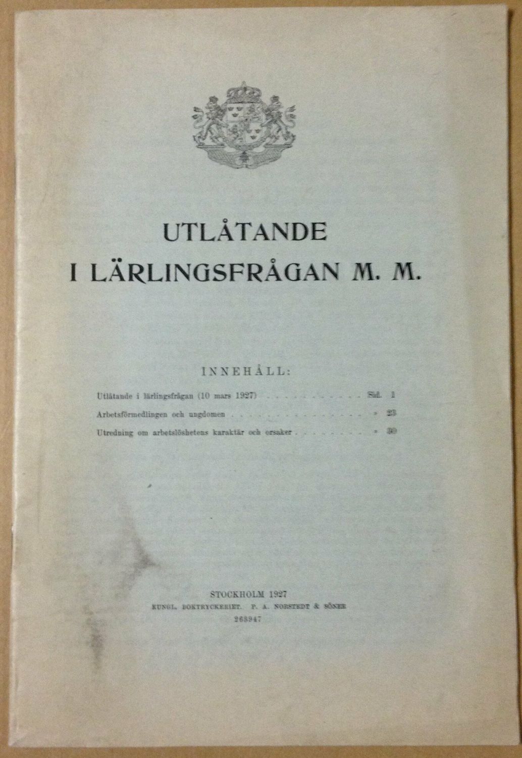 Utlåtande i lärlingsfrågan M. M.