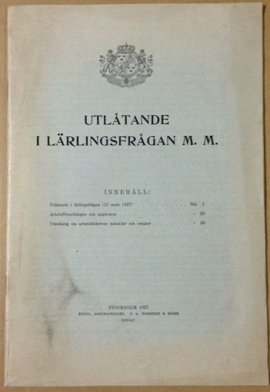 Utlåtande i lärlingsfrågan M. M.