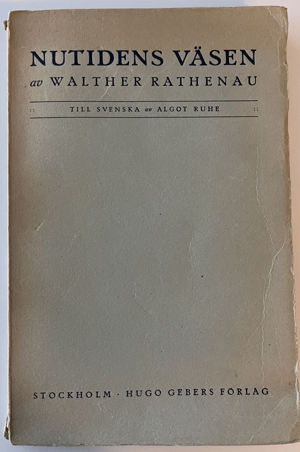 Nutidens väsen - Walther Rathenau