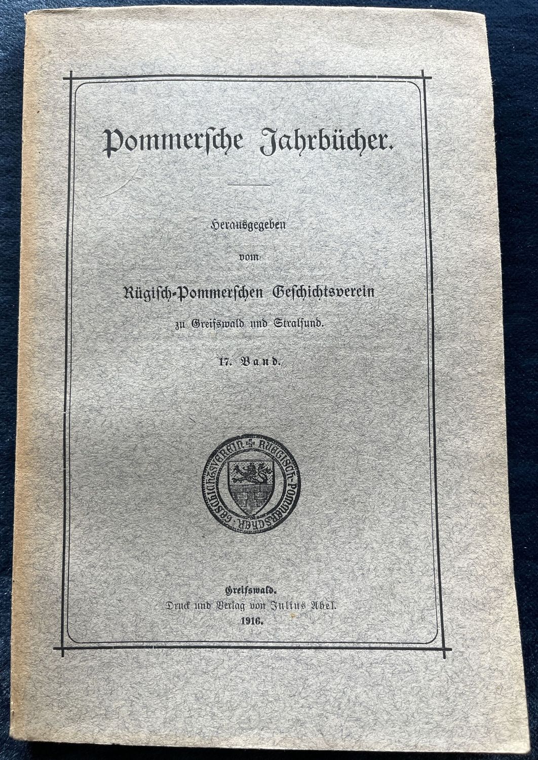 Pommersche Jahrbucher Band 17