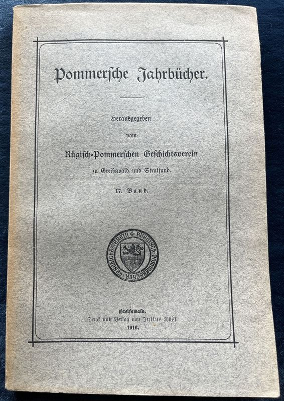Pommersche Jahrbucher Band 17