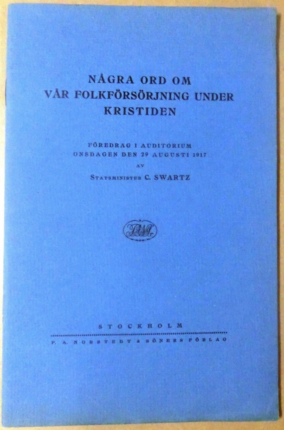Några ord om vår folkförsäljning under kristiden