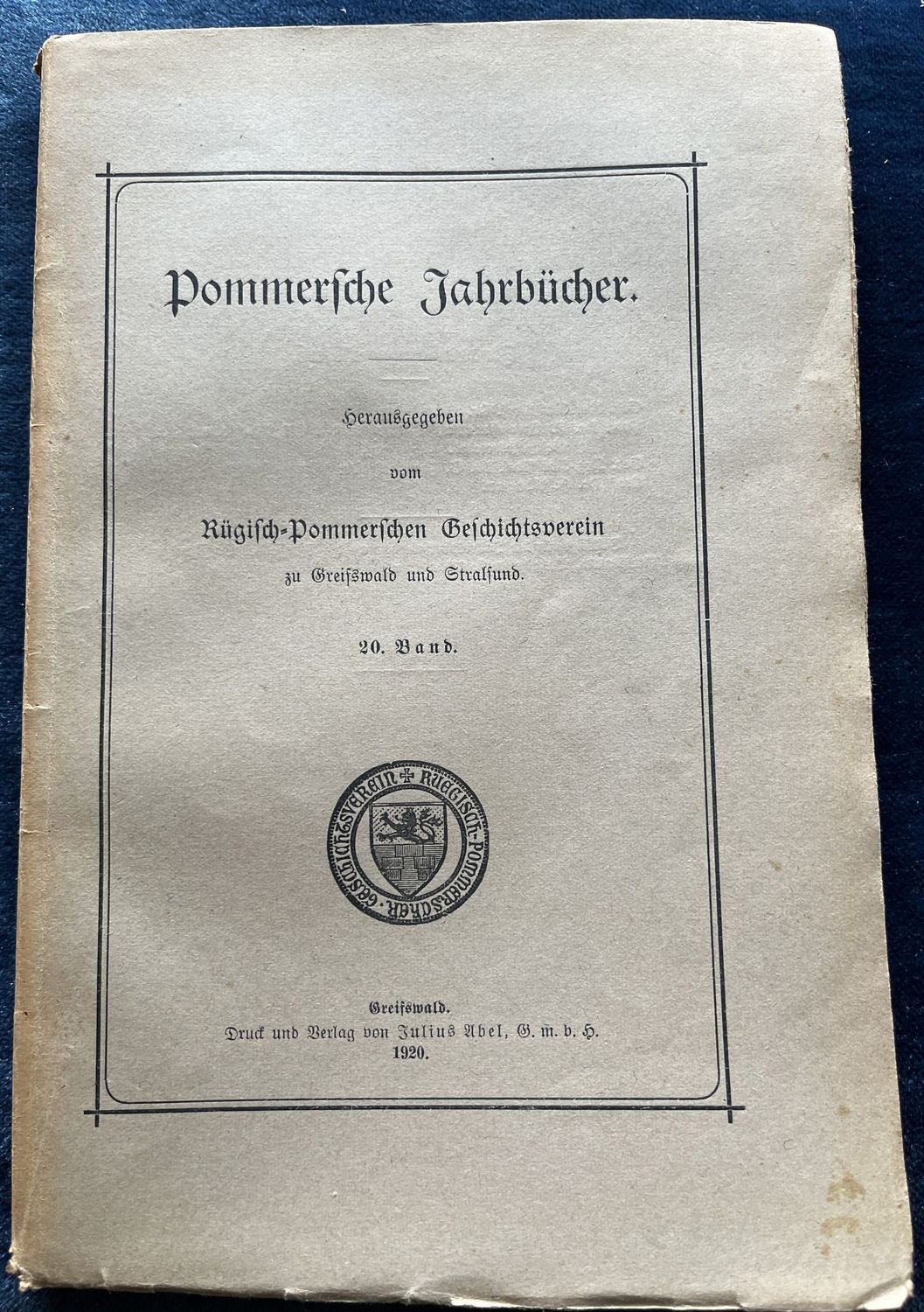 Pommersche Jahrbucher Band 20