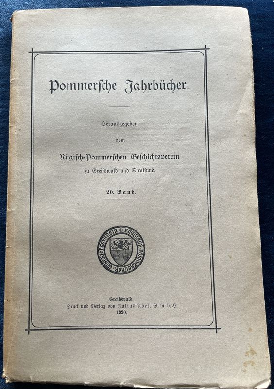 Pommersche Jahrbucher Band 20