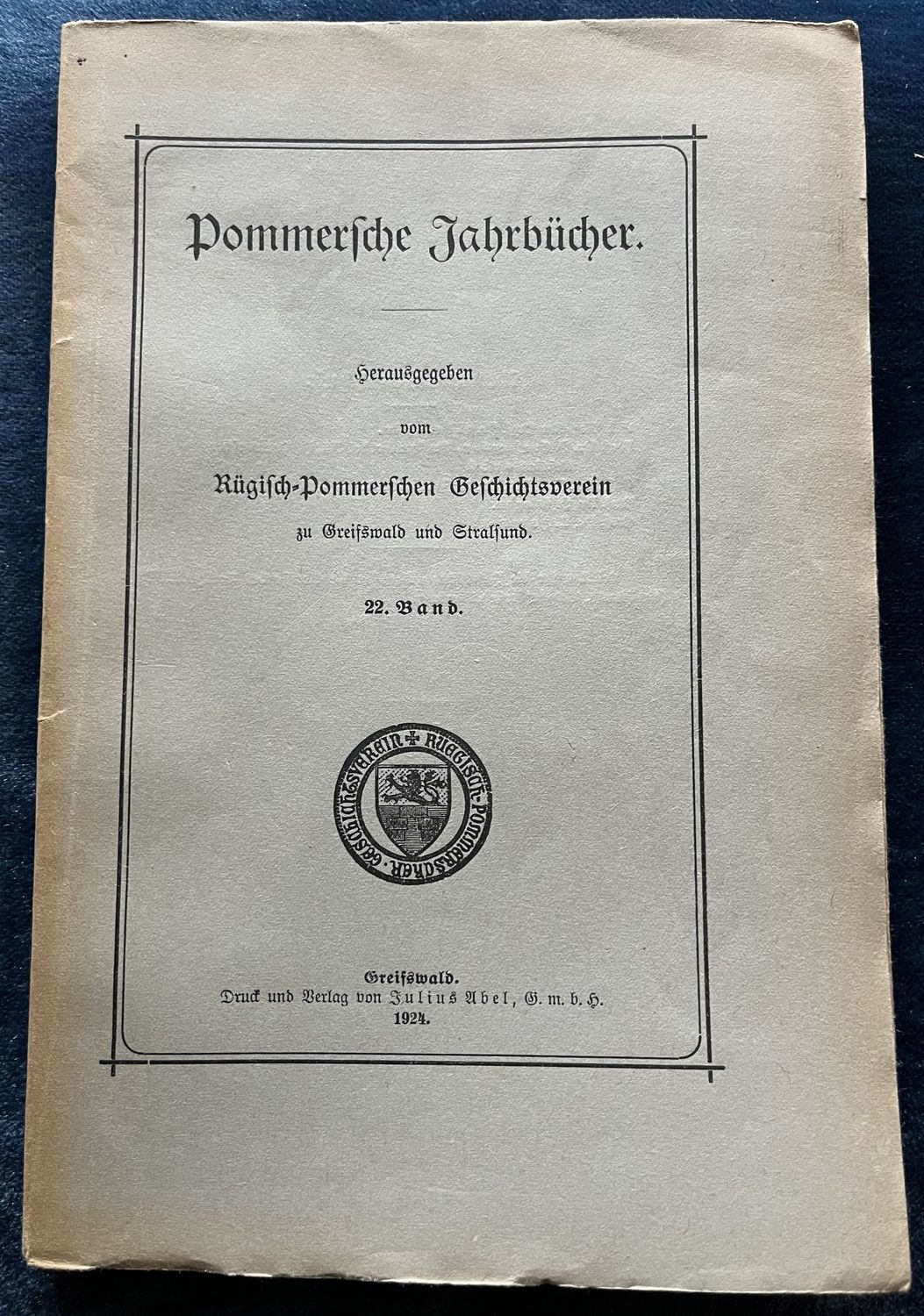 Pommersche Jahrbucher Band 22