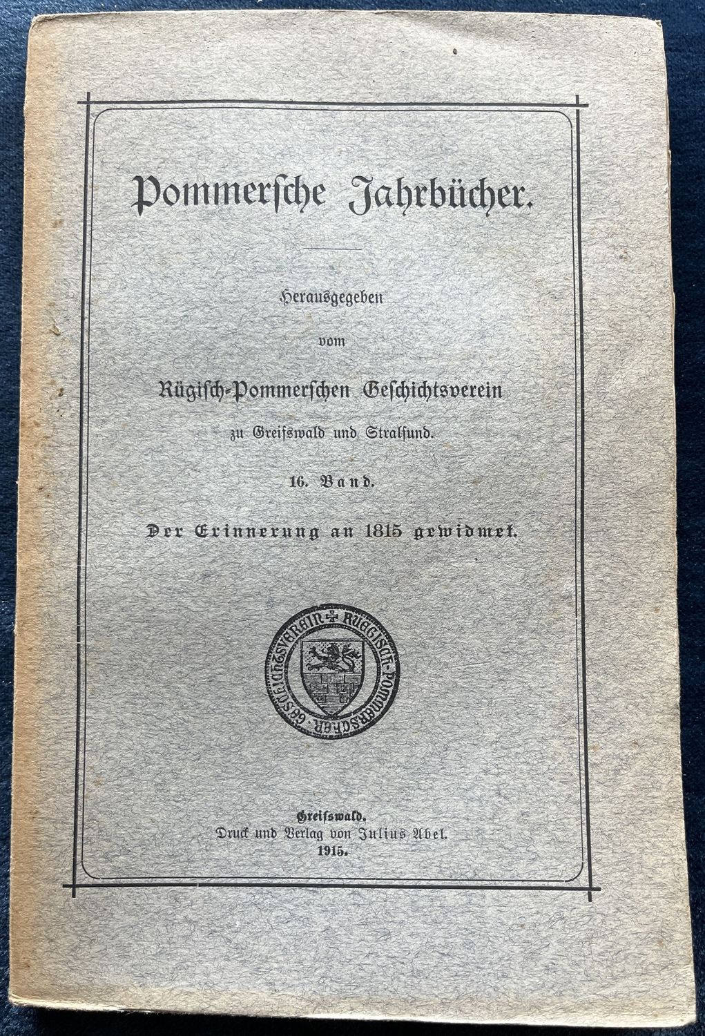 Pommersche Jahrbucher Band 15