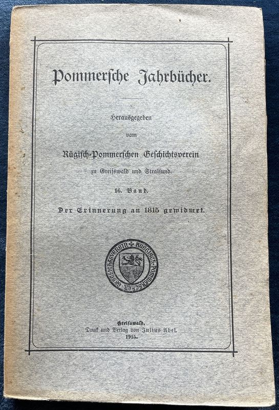 Pommersche Jahrbucher Band 15