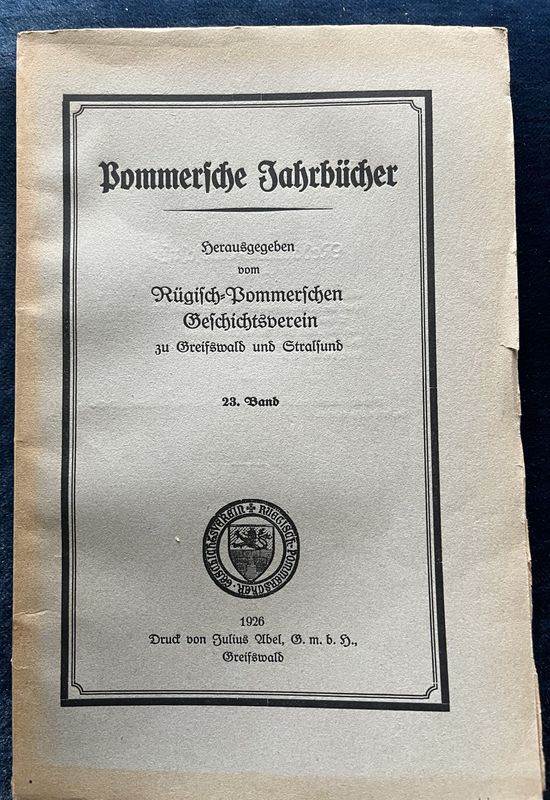 Pommersche Jahrbucher Band 23
