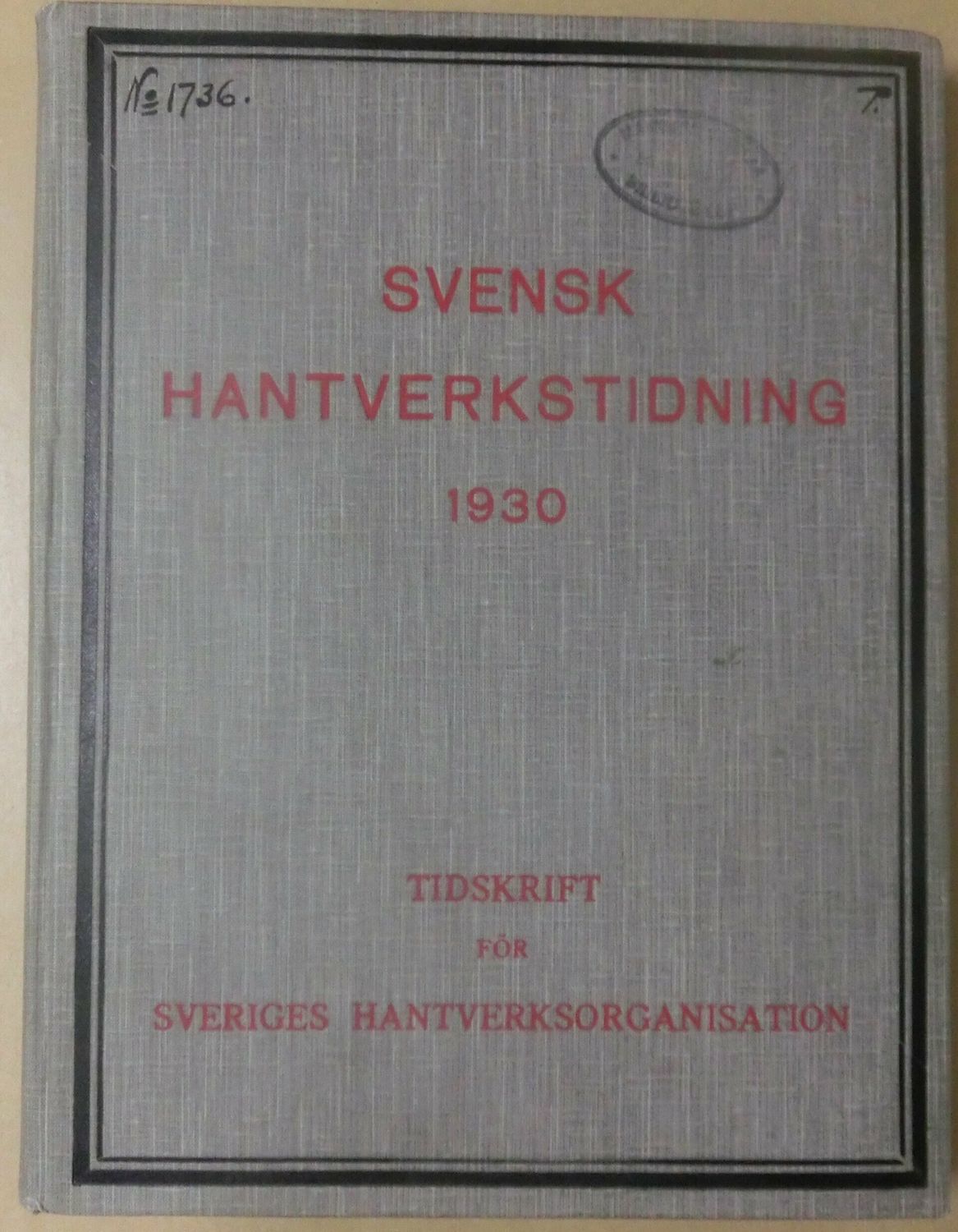 Svensk hantverkstidning 1930