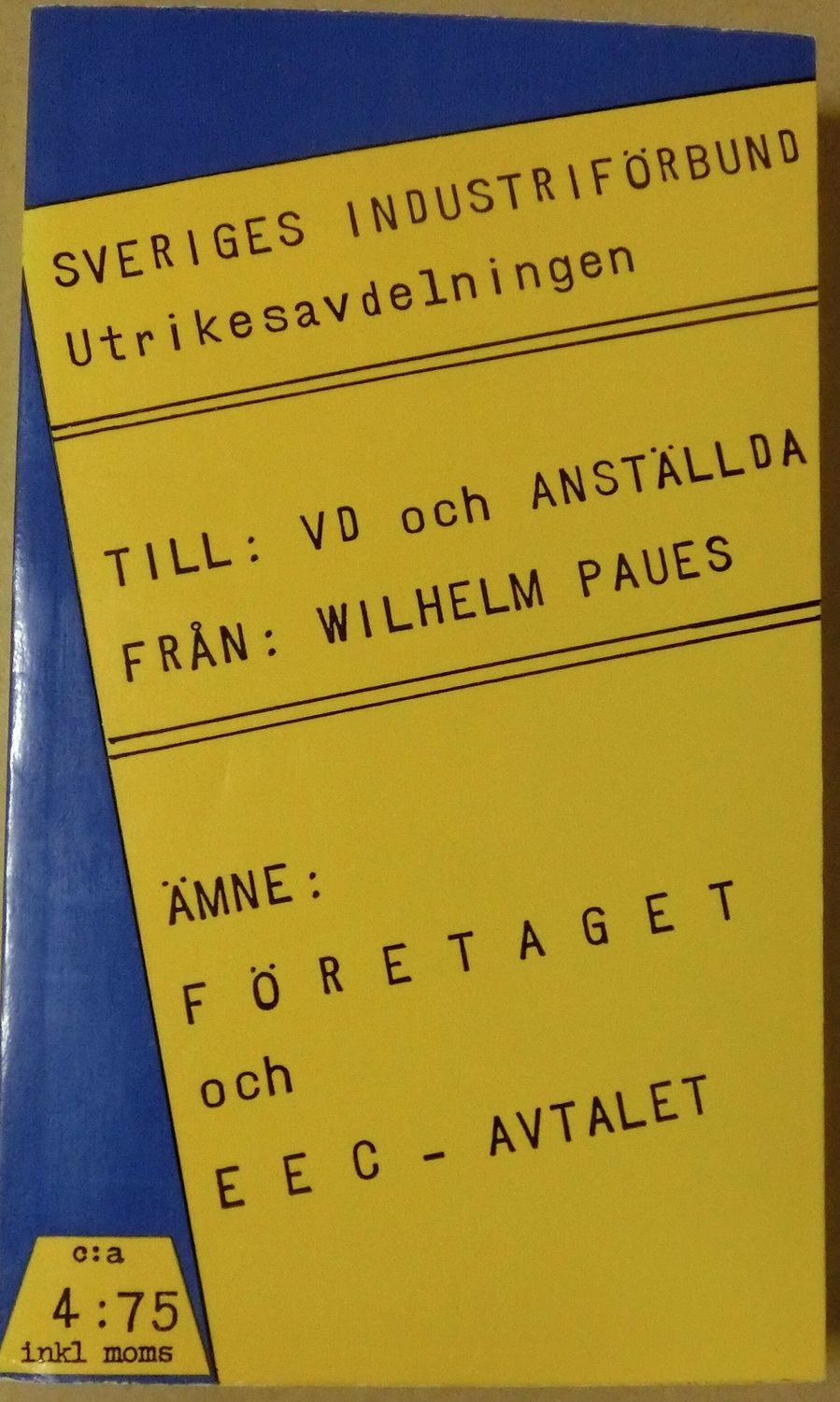 Företaget och EEC - Avtalet