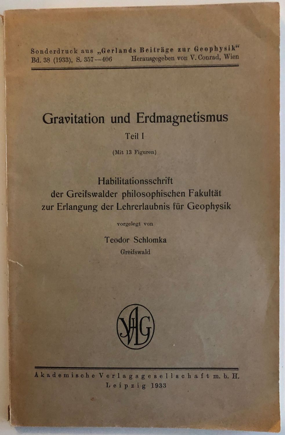 Gravitation und Erdmagnetismus Teil 1 - Teodor Schlomka