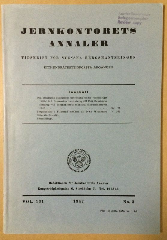 Jernkontorets annaler