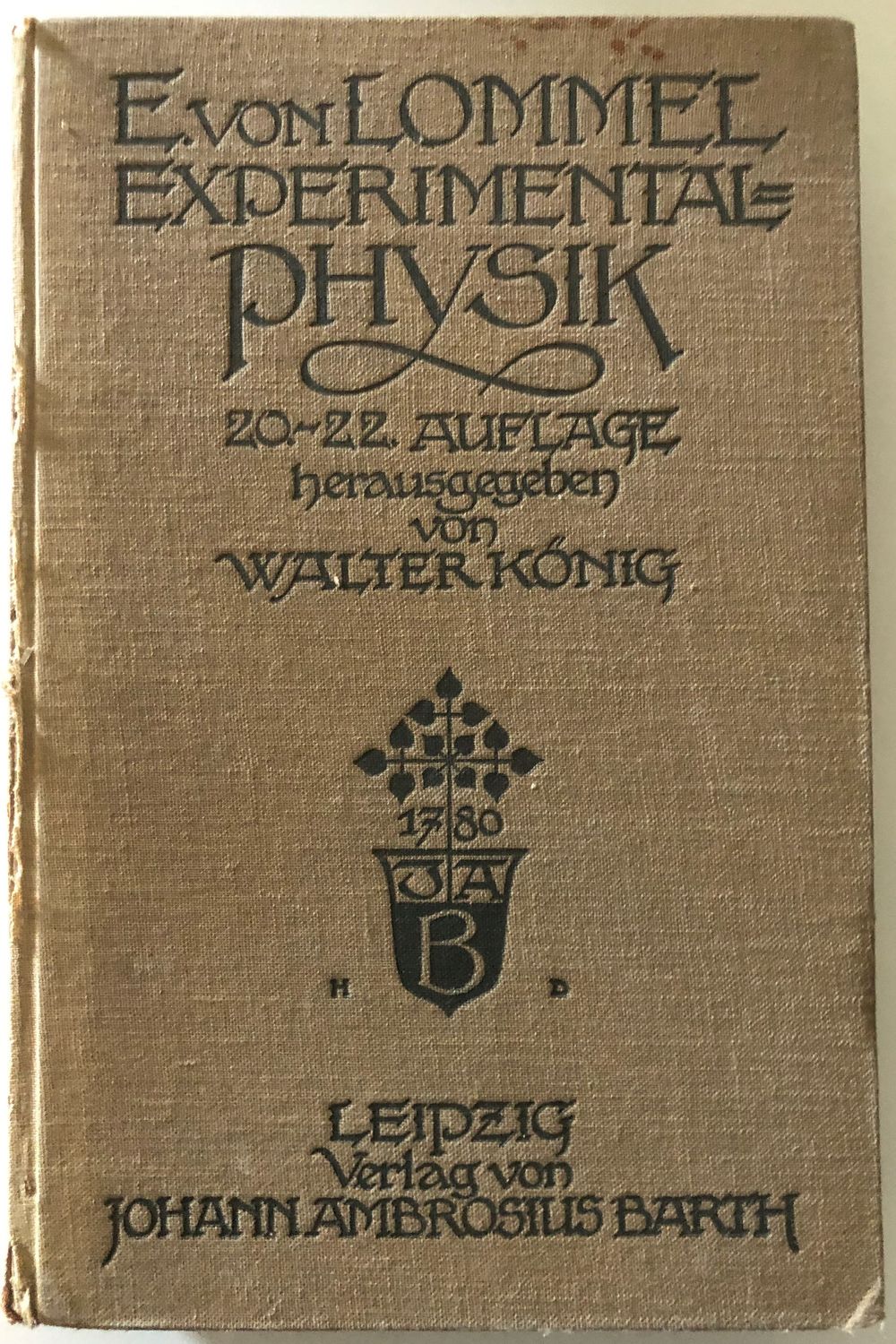 Lehrbuch der Experimental Physik - Dr E von Lommel