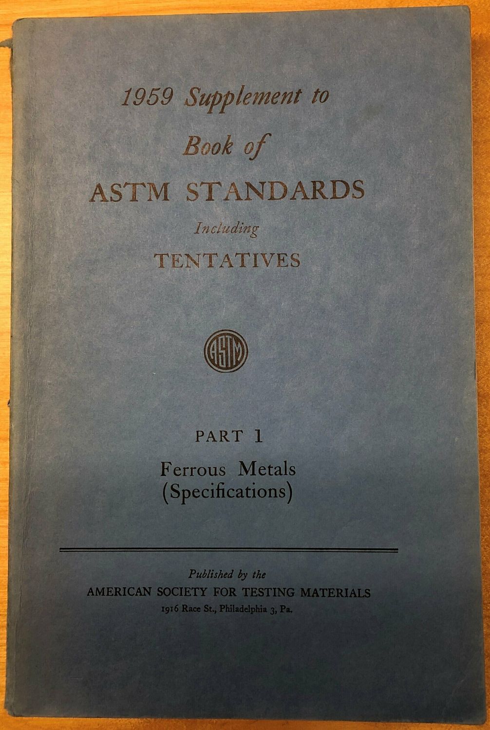 1959 Supplement to Book of ASTM STANDARDS