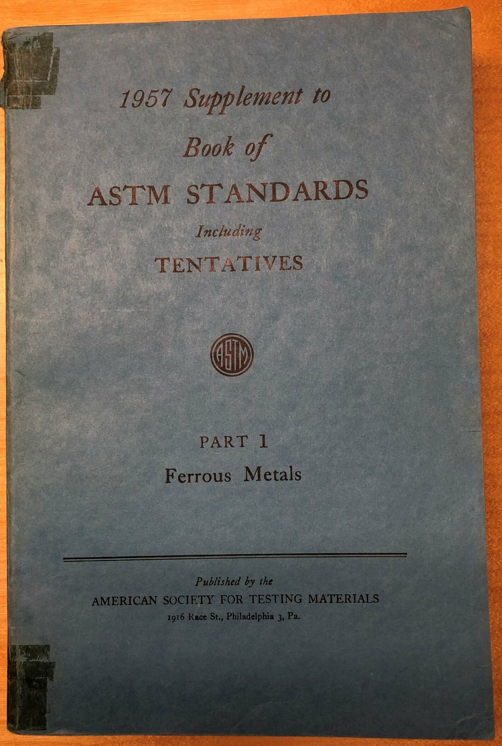 1957 Supplement to Book of ASTM STANDARDS