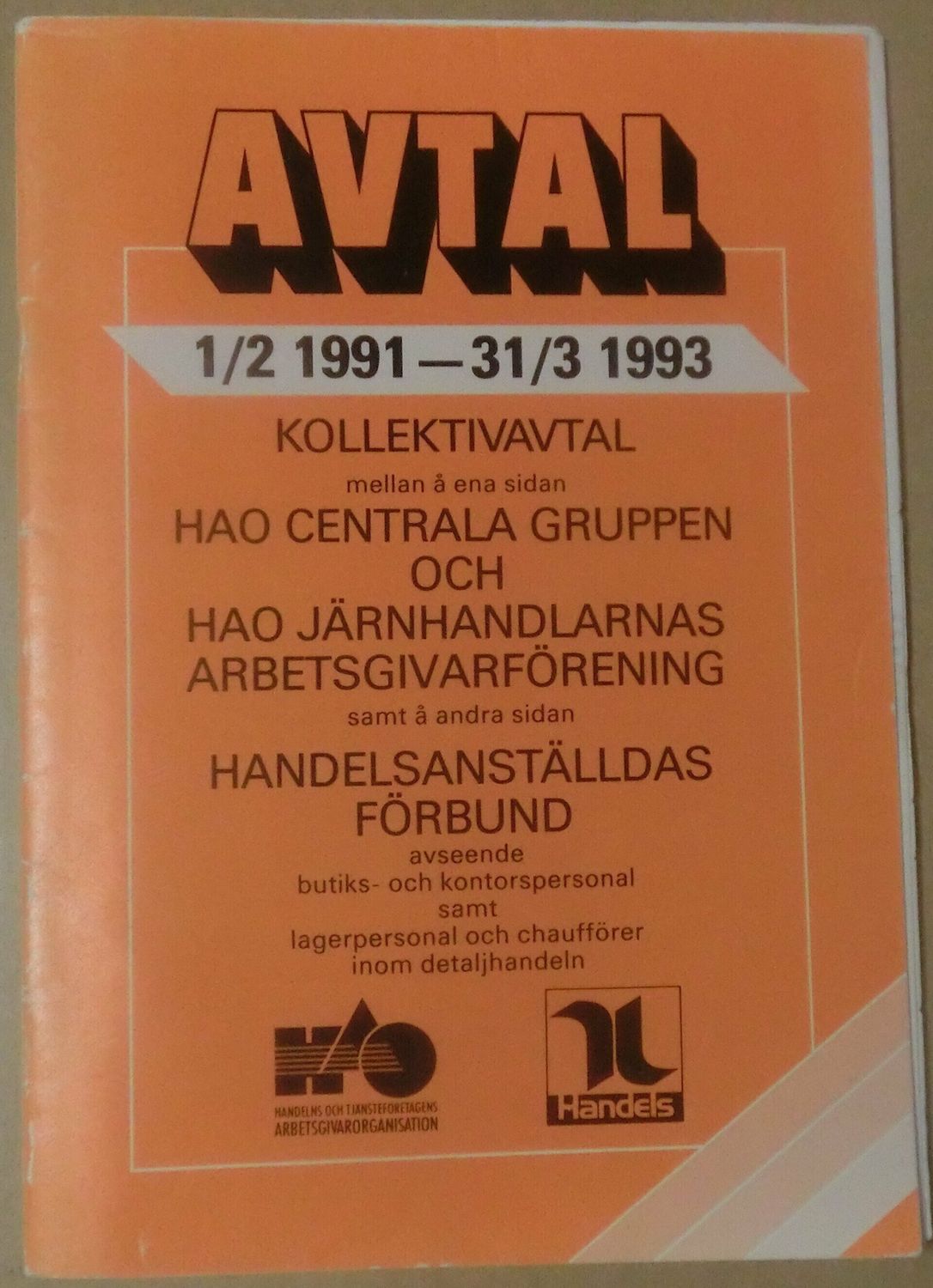 Avtal 1/2 1991-31/3 1993