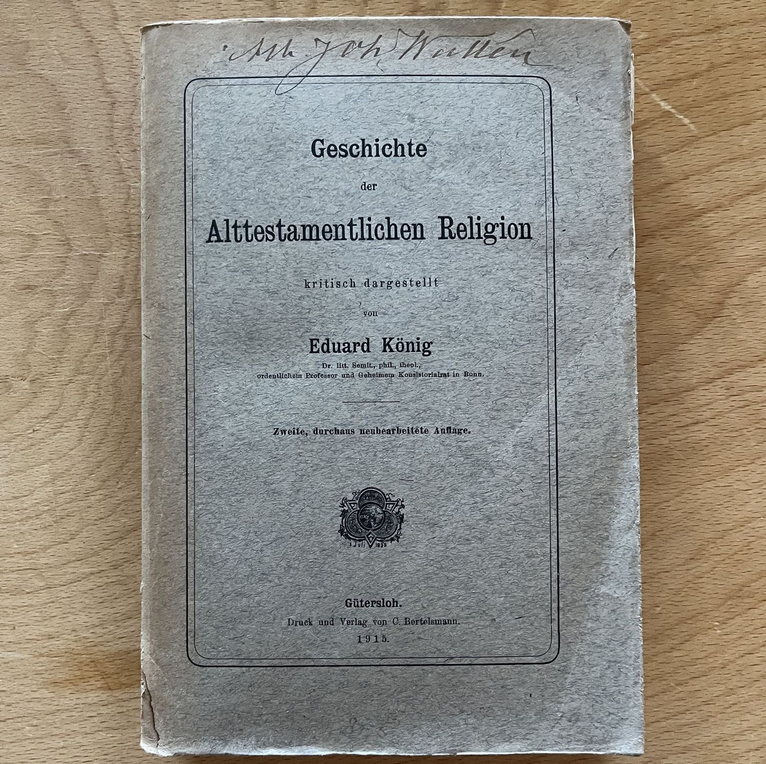 Geschichte der Alttestamentlichen Religion