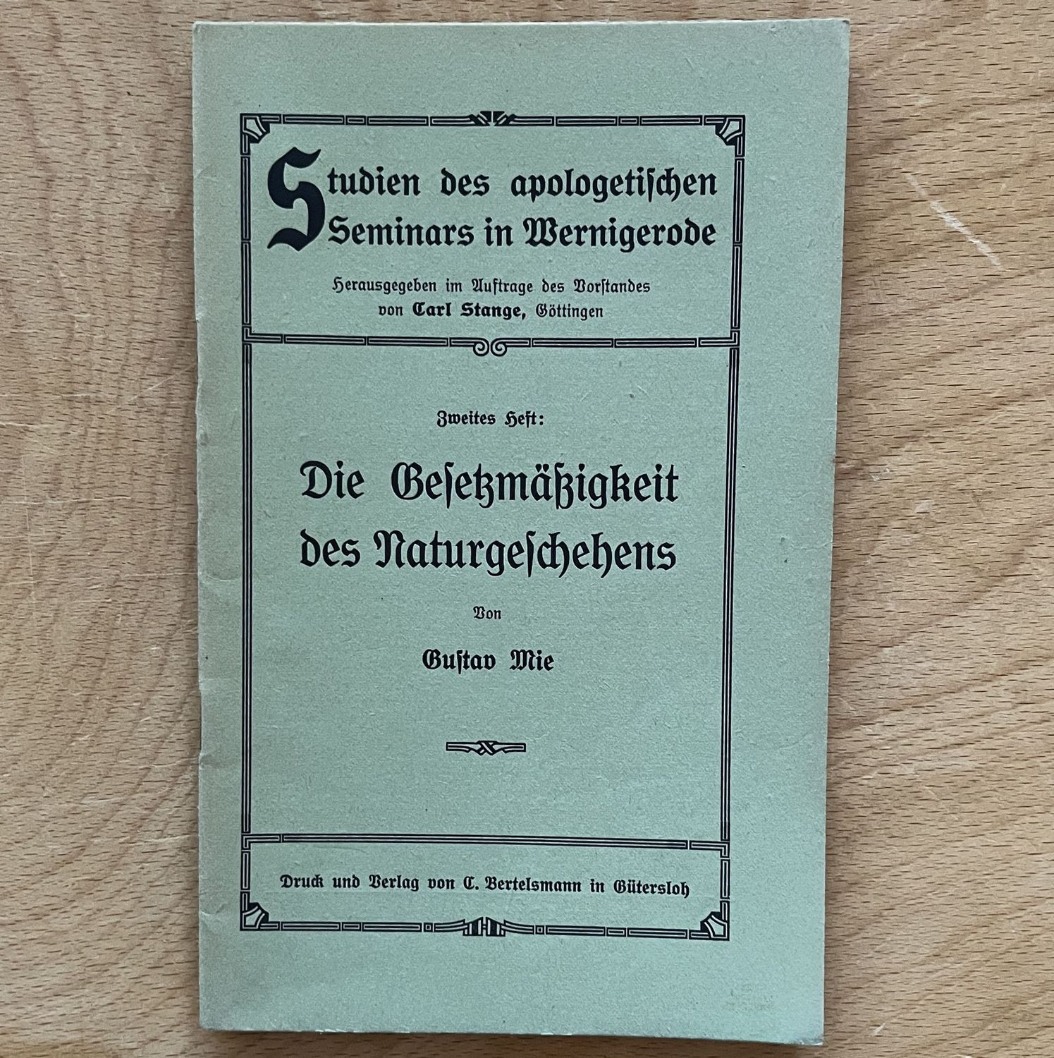 Die Gesetzmässigkeit des Naturgeschehens