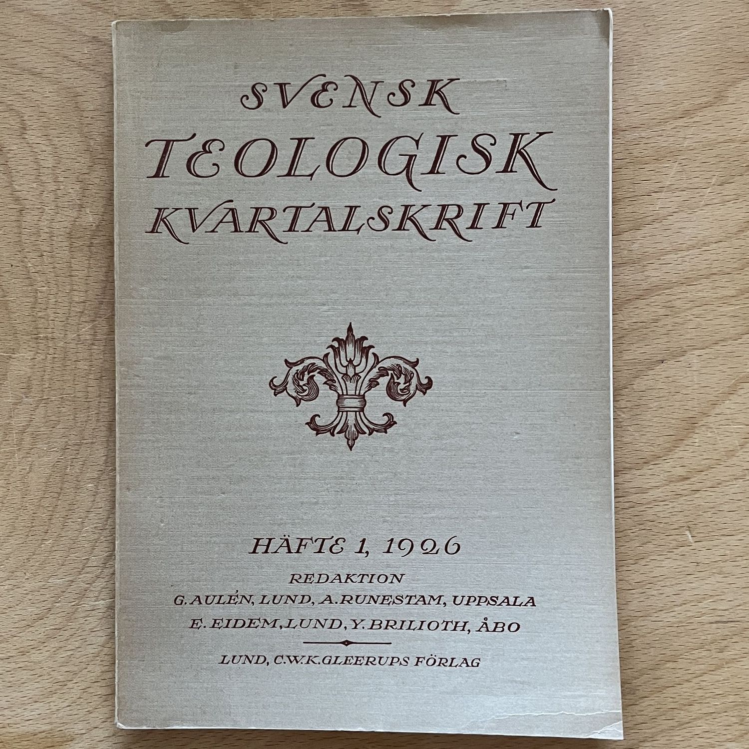 Svensk Teologisk Kvartalsskrift 1926 Häfte 1-4