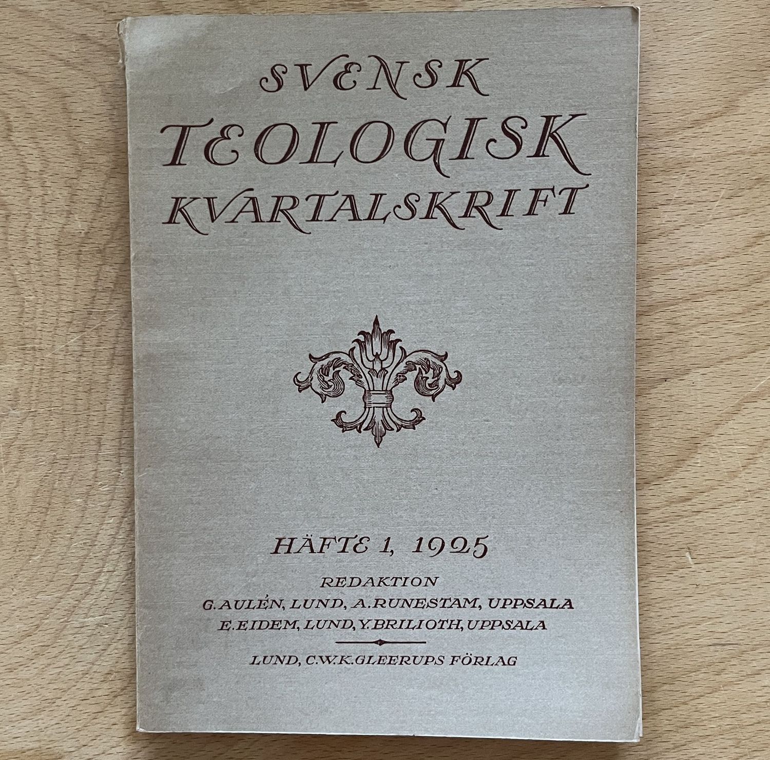Svensk Teologisk Kvartalsskrift 1925 Häfte 1-4