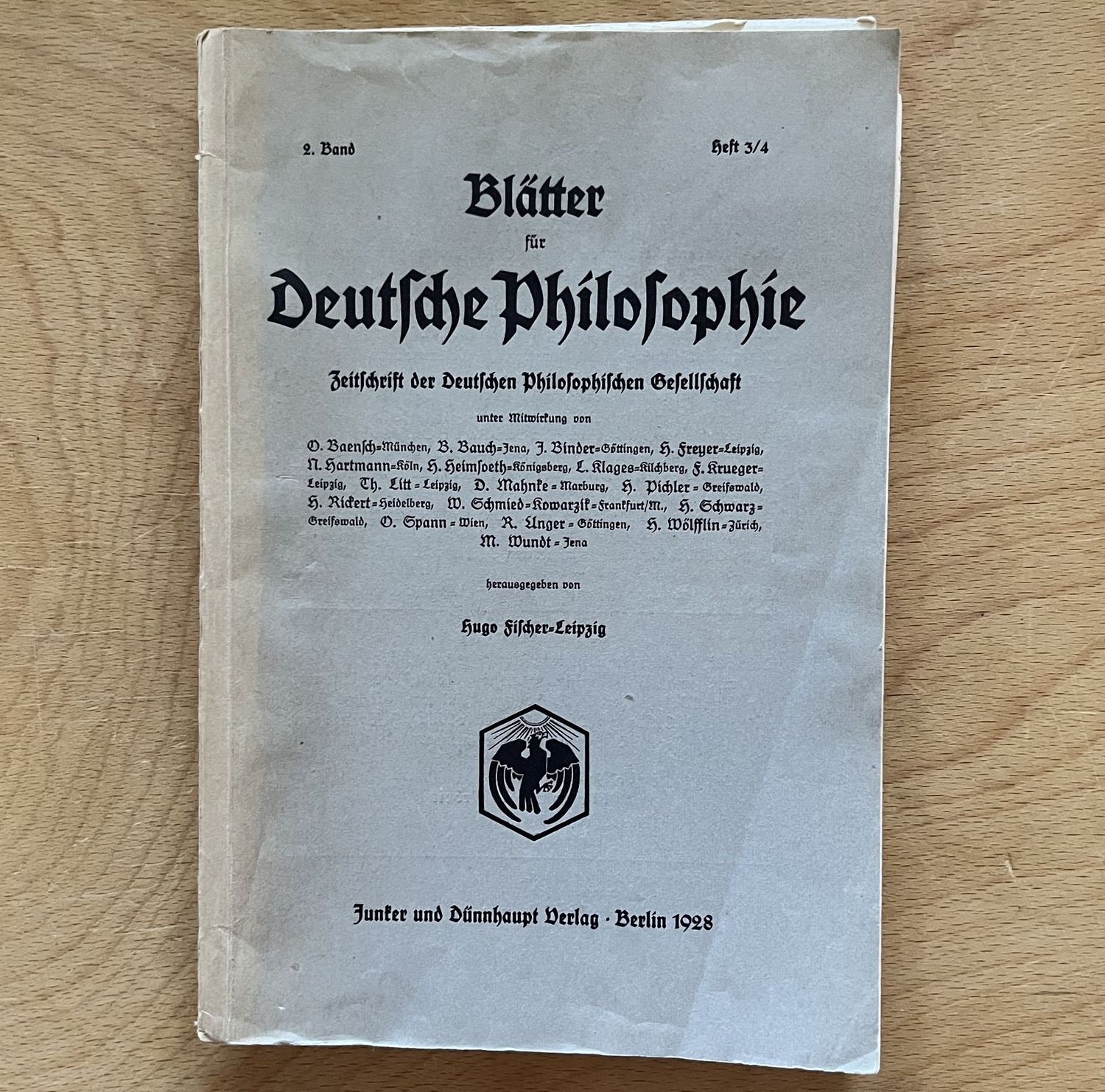 Blätter fur Deutsche Philosophie - Band 2 / Heft 3-4