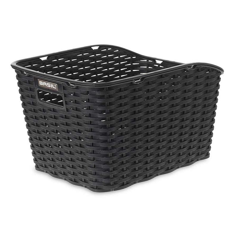 Basil Weave Rear Basket, Black