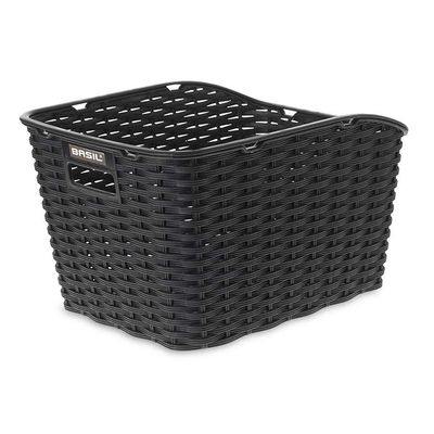 Basil Weave Rear Basket, Black