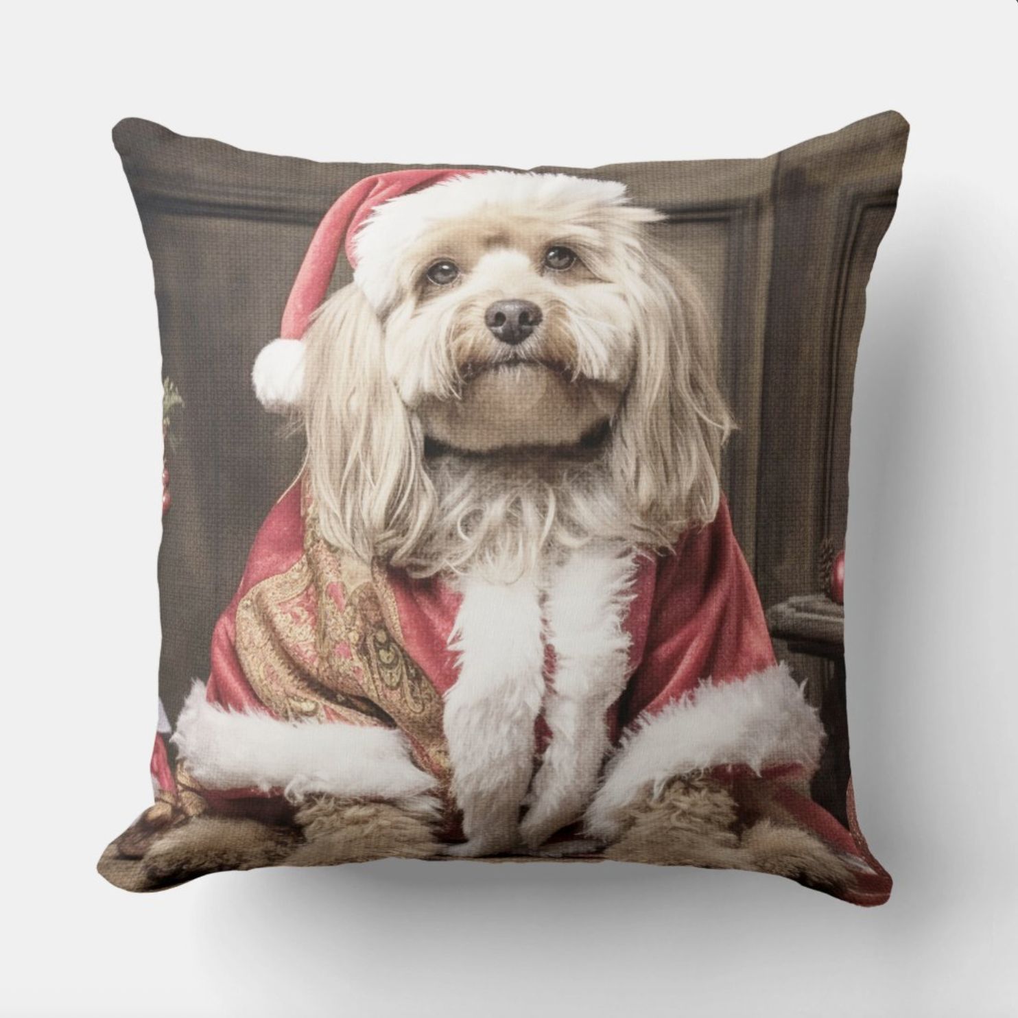 NANO CUSCINO CHRISTMAS EFFETTO VELLUTO IMBOTTITO 55X55