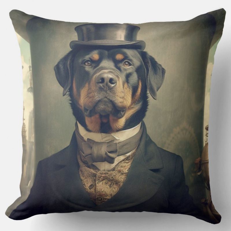 CUSCINO ROTTWEILER EFFETTO VELLUTO IMBOTTITO 55X55